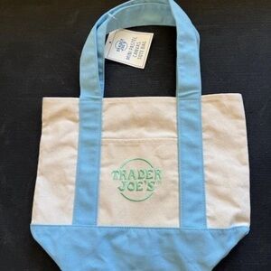 Trader Joe's Blue and Cream Tote Bag